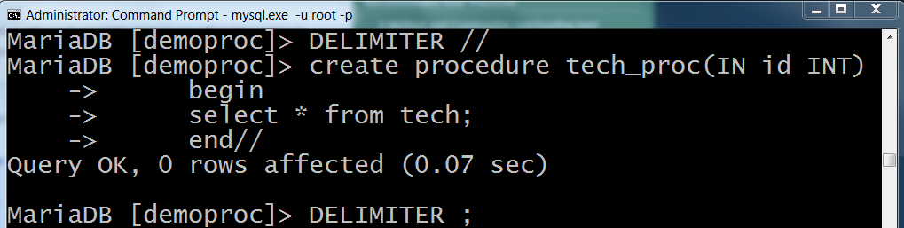 Stored Procedure In MySQL image.