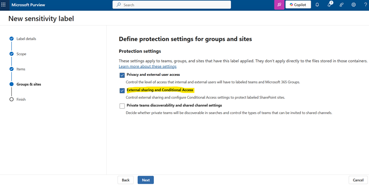 New Sensitivity label