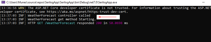 Structured Logging using Serilog in ASP.NET Core 7.0