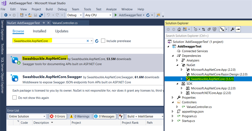 Swagger In .NET Core