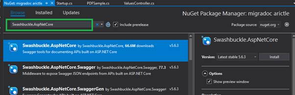 Swashbuckle And ASP.NET Core