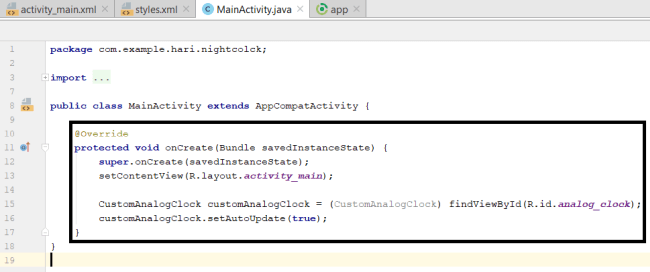 Night Clock In Android Using Android Studio