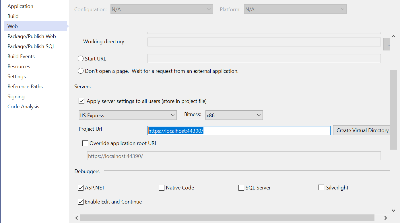 Switch HTTP To HTTPS In Visual Studio