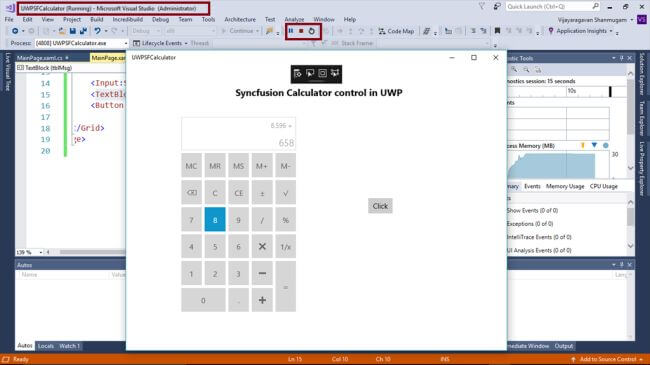 Syncfusion Calculator Control In UWP With XAML And C#