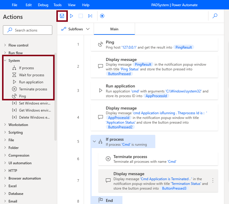 System Group Of Actions In With Desktop Flow Using Microsoft Power Automate