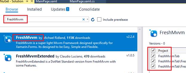 Tabbed Page In Xamarin.Forms Using FreshMvvm