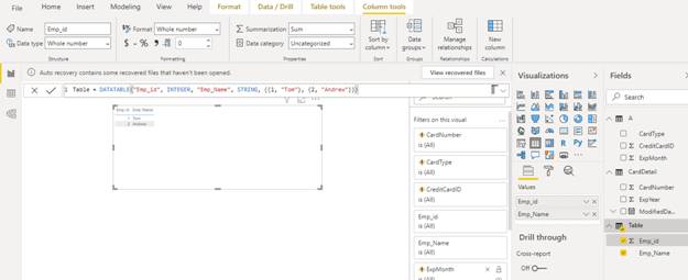 Table Manipulation Function In Power BI