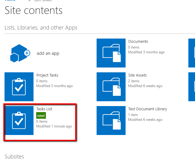 Task List in SharePoint