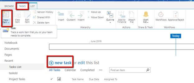 Task List in SharePoint