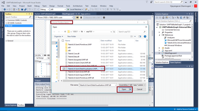Telerik RadBulletGraph Control In UWP With XAML And C#