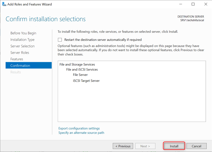 Install And Configure Two Node Failover Cluster