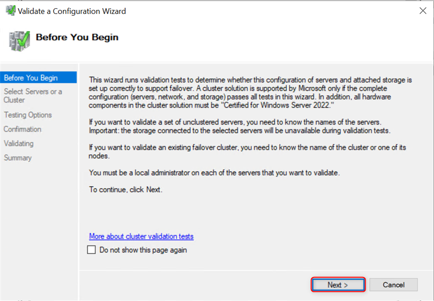 Install And Configure Two Node Failover Cluster