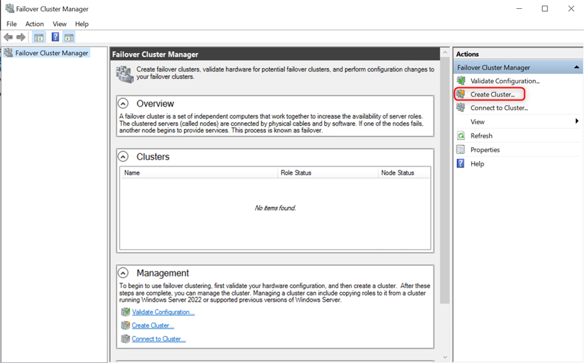 Install And Configure Two Node Failover Cluster