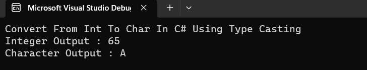 Converting Integers to Characters in C#