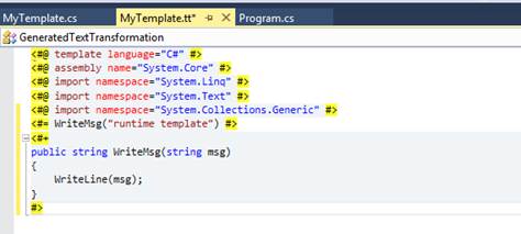 Look At T4 Templates In Visual Studio 2015 - Part Three