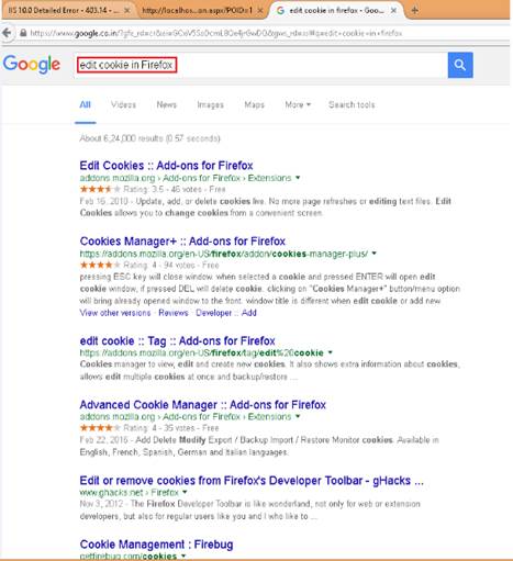 edit cookie in Firefox