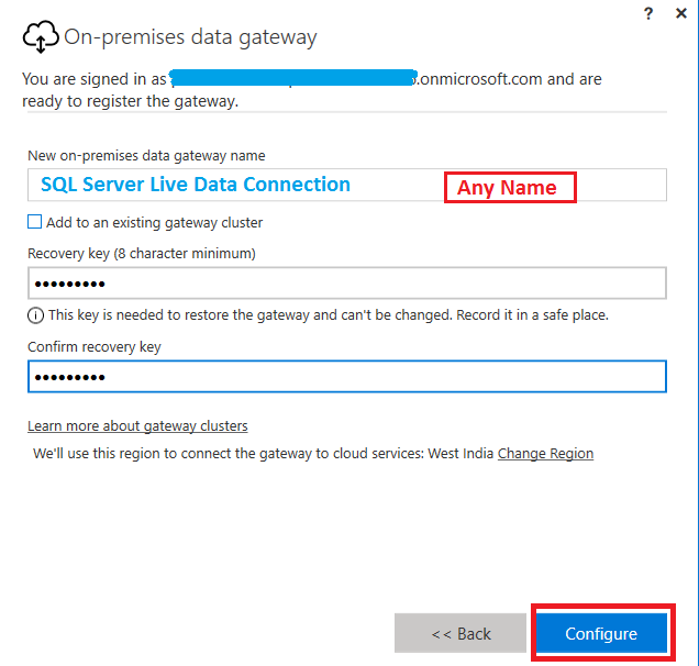 Configure Data Gateway With SQL Server Database Using Recommended Or ...