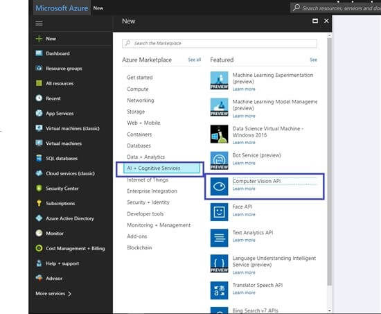 Microsoft Cognitive Services 