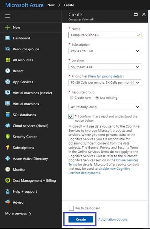 Microsoft Cognitive Services 