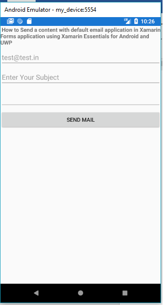 How To Send A Content With Default Email Application In Xamarin Forms Application Using Xamarin Essentials For Android And UWP