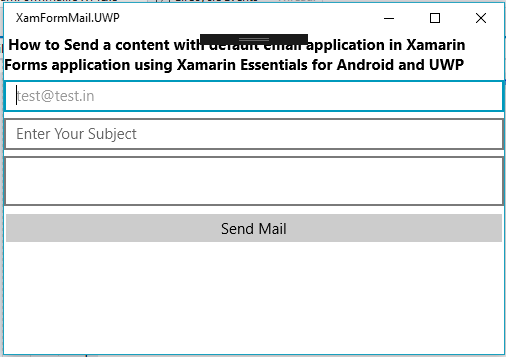 How To Send A Content With Default Email Application In Xamarin Forms Application Using Xamarin Essentials For Android And UWP