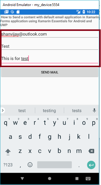 How To Send A Content With Default Email Application In Xamarin Forms Application Using Xamarin Essentials For Android And UWP