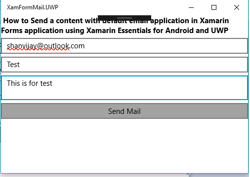 How To Send A Content With Default Email Application In Xamarin Forms Application Using Xamarin Essentials For Android And UWP