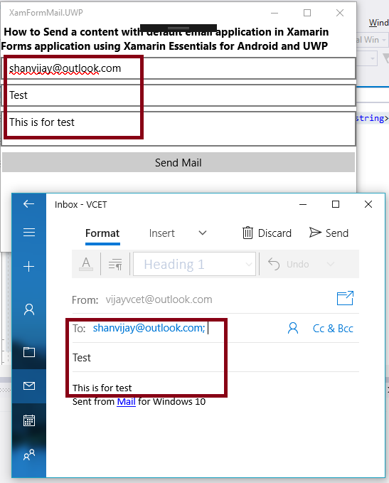 How To Send A Content With Default Email Application In Xamarin Forms Application Using Xamarin Essentials For Android And UWP