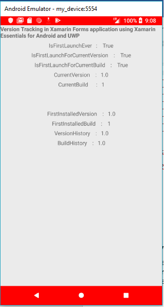 Version Tracking in Xamarin Forms application using Xamarin Essentials for Android and UWP