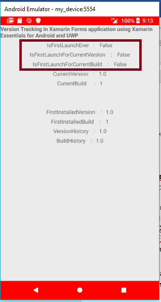 Version Tracking in Xamarin Forms application using Xamarin Essentials for Android and UWP