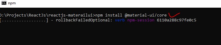 Install material UI lib