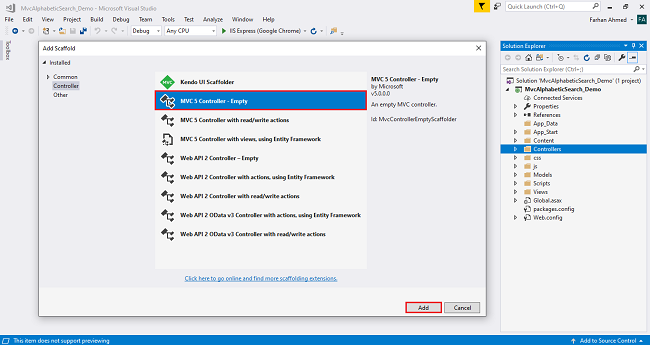 Alphabetical Search Using Ajax In ASP.NET MVC