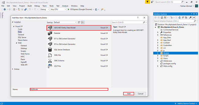 Alphabetical Search Using Ajax In ASP.NET MVC