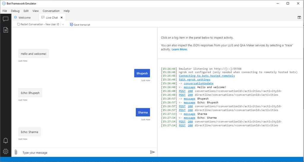 Design And Develop A Greeting Bot using Microsoft Bot Framework On VS2019 Community Version