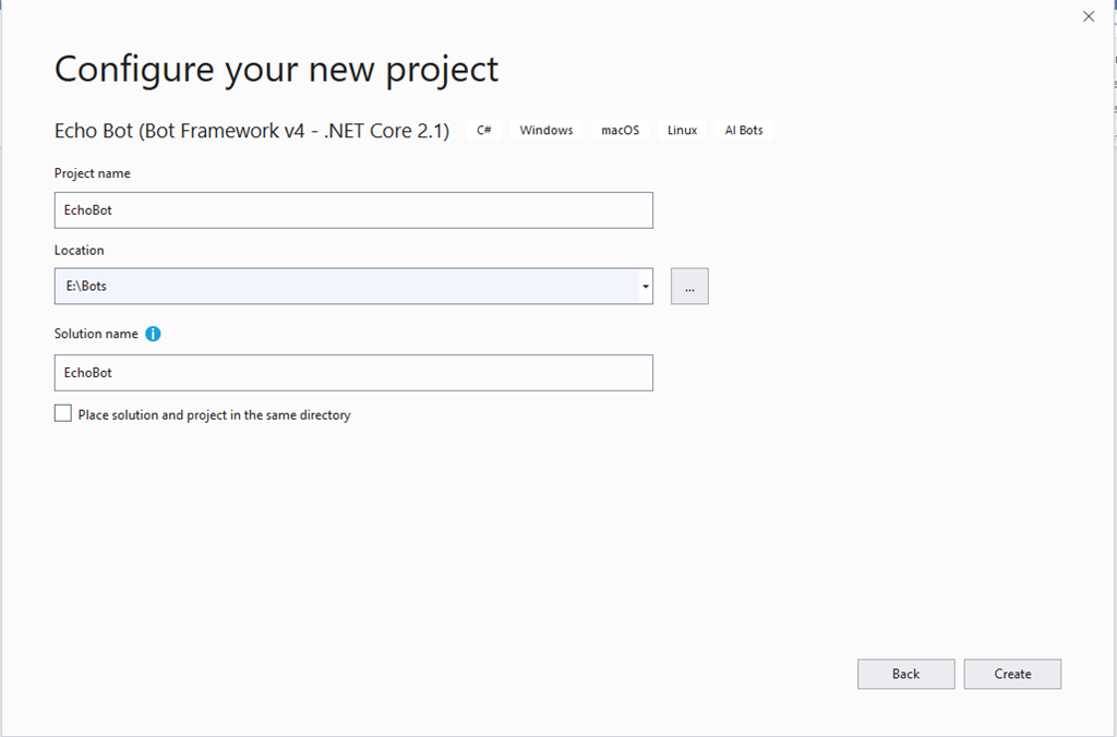 Design And Develop A Greeting Bot using Microsoft Bot Framework On VS2019 Community Version