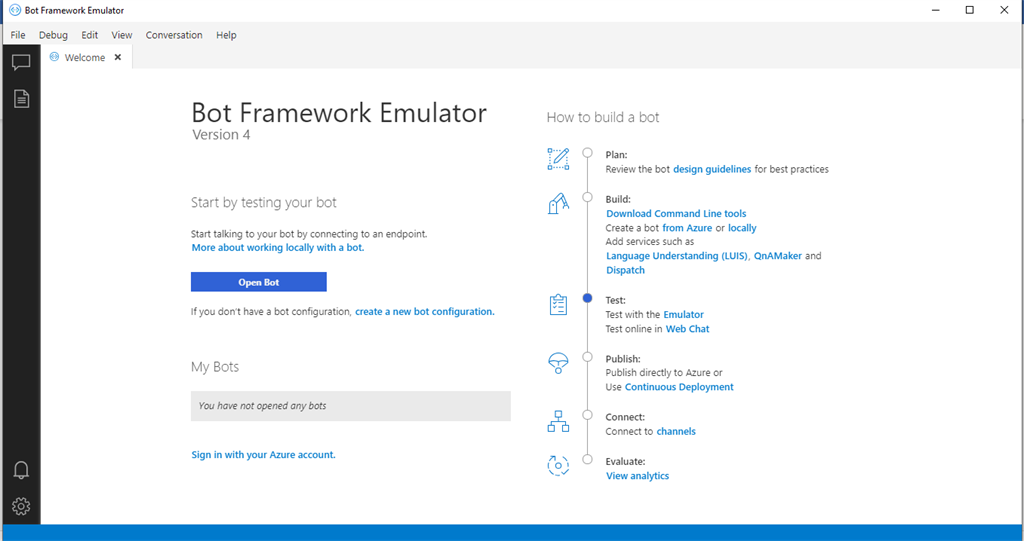 Design And Develop A Greeting Bot using Microsoft Bot Framework On VS2019 Community Version