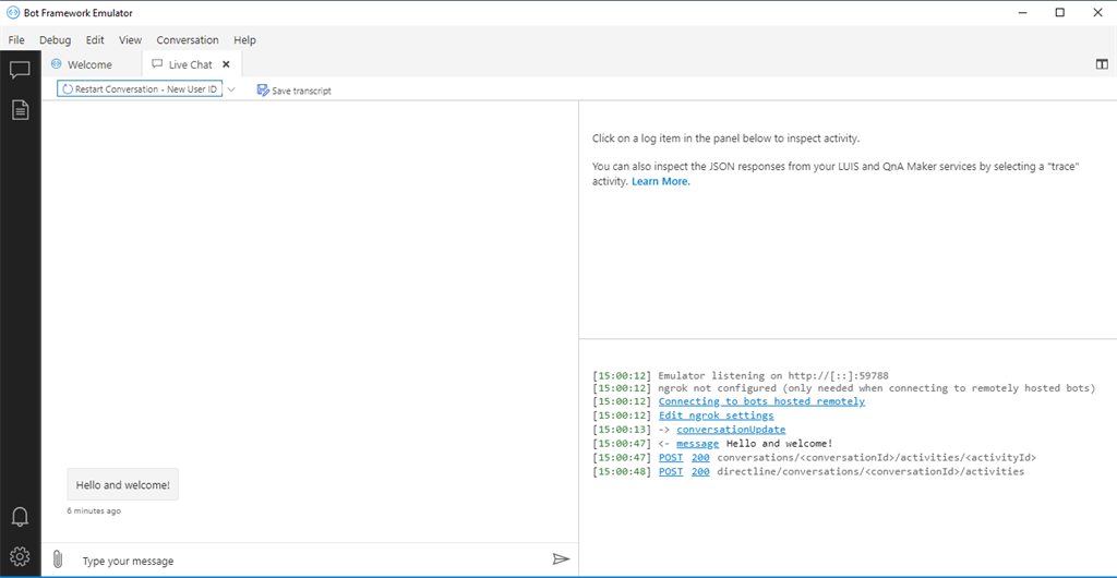 Design And Develop A Greeting Bot using Microsoft Bot Framework On VS2019 Community Version