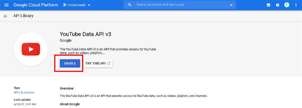 Videos,  Data API