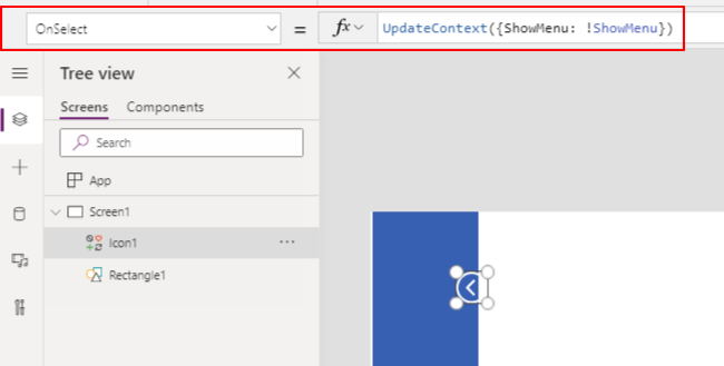 Flyer Menu In PowerApps