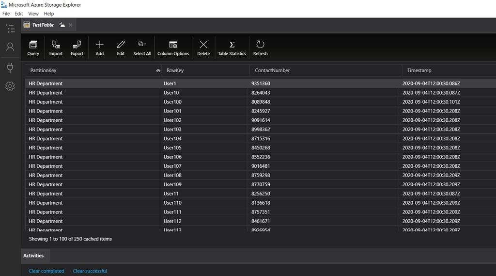 Azure Storage Table Batch Insert Operation