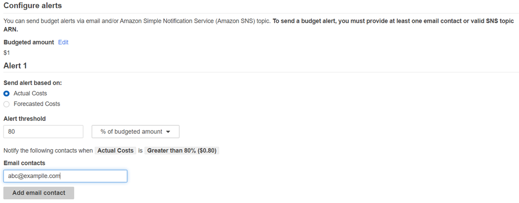 Set Up An IAM User And The Alert For Budget In AWS