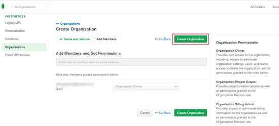 Create an organization