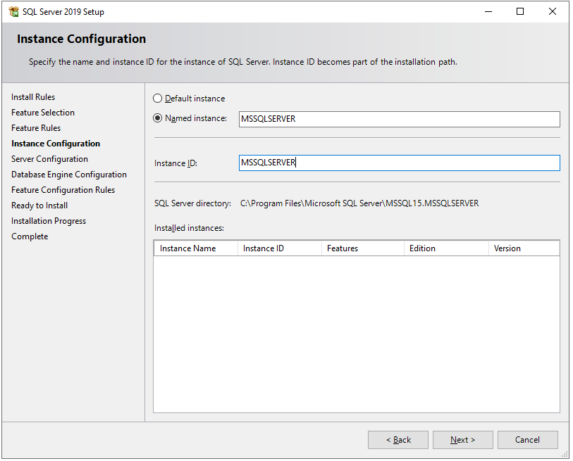 Instance Configuration