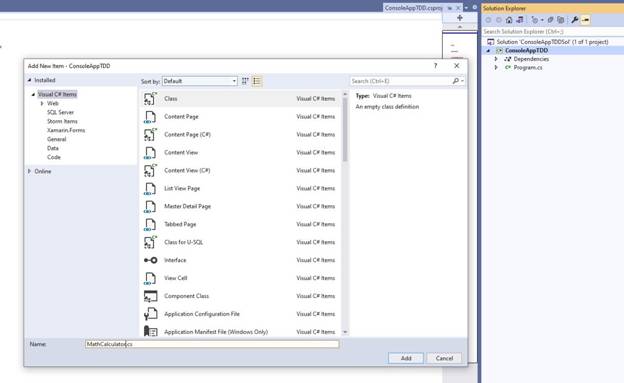 Test Driven Development In Visual Studio 2019