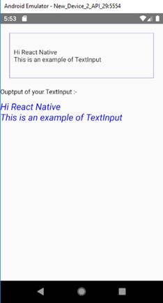 Text Input In React Native