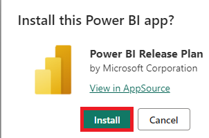 The Power BI Release Plan report connection instructions