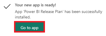 The Power BI Release Plan report connection instructions