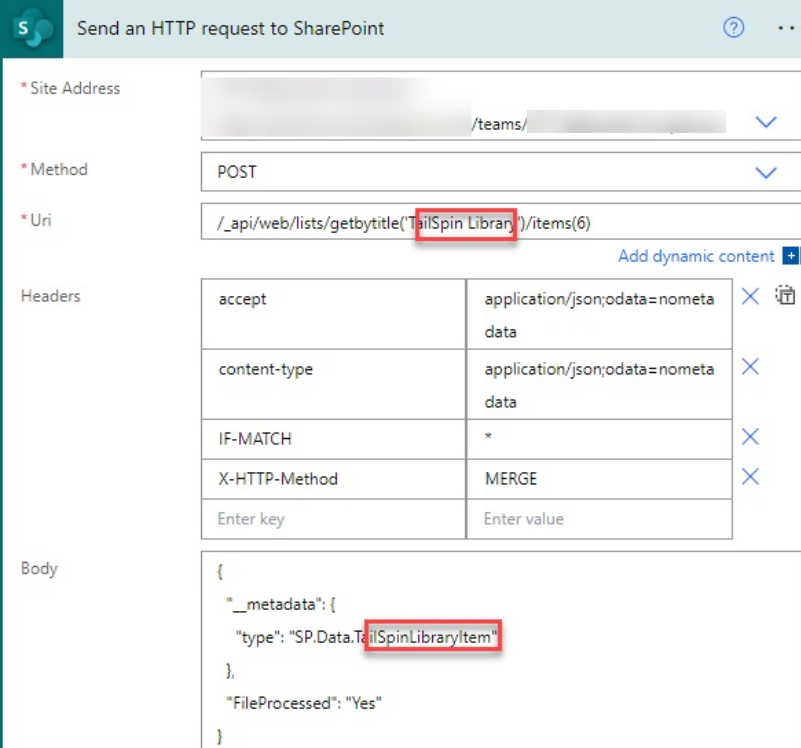 Send an HTTP request to SharePoint