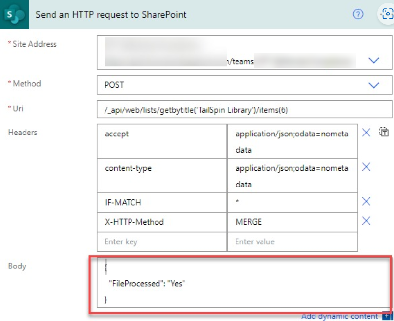 Send an HTTP request to SharePoint
