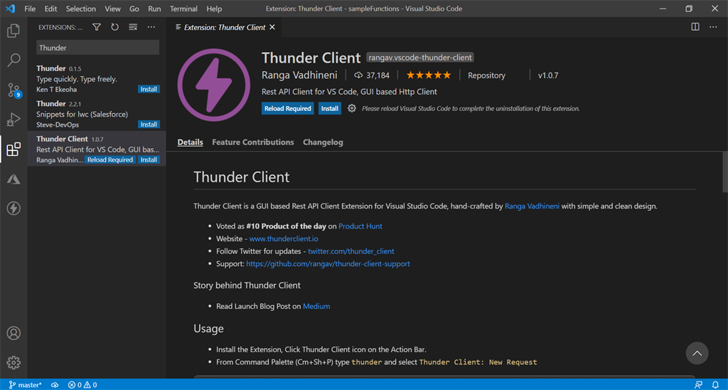 Search Thunder Client